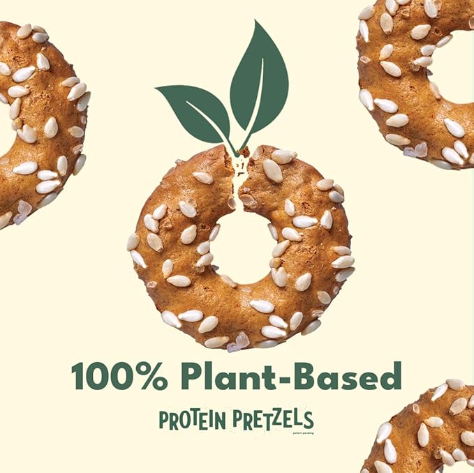 Crisp Power Protein Pretzels, Sesame, High Protein Vegan Keto Snack, 27 G Plant Based Protein, Low Carb Crunchy Pretzel Snacks, No Added Sugar, No Seed Oils, 1.75 oz Bags, 24 Pack