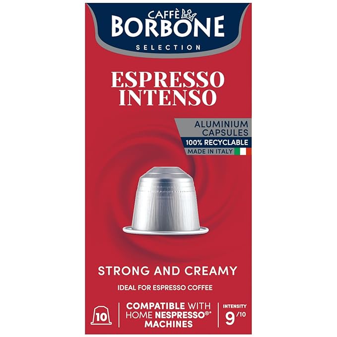 Caffe Borbone Aluminum Coffee Pods Compatible with Nespresso Original Machines, Espresso Intenso, Medium Roast, Full-Bodied and Strong, Genuine Italian Coffee - NOT compatible with Vertuo - 100 Count