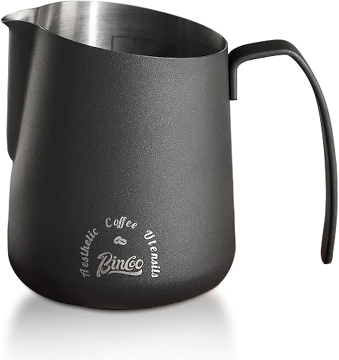 Milk Frothing Pitcher 500ML - Espresso Steaming Pitcher with Large Handle and V-Spout,Stainless Steel Milk Frothing Cup for Cappuccino, Latte Art,Coffee Machine Accessories