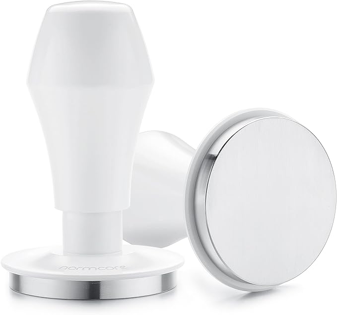 Normcore 58mm Espresso Coffee Tamper V4.1, Spring Loaded Tamper with 15lb/25lb/30lb Interchangeable Springs, Fit All Default 58mm Espresso Baskets, Not Specified to 58.5mm, White