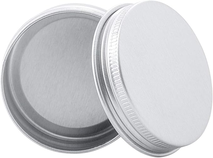 6 Ounce Aluminum Cans 180 mL Screw Lid Metal Storage Tins Containers for Storing Spices, Candies, Lip Balm, Candles, 12 Pcs.