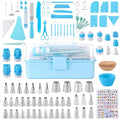 Cake Decorating Kit: Decorating Supplies Tools Kit 208 PCS Baking Accessories Include Spiping Bags and Tips Set, Piping Tips Set, Spatulas, Cake Scraper, 50 Piping Bags, Blue