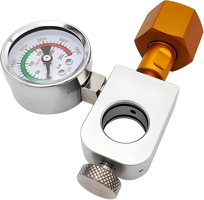 Soda Co2 Refill Adapter with Big Pressure Gauge for Pink Co2 Cylinder,Soda Co2 Exchange Carbonator Fill Station Compatible with DUO Terra Art Soda Co2 Tank