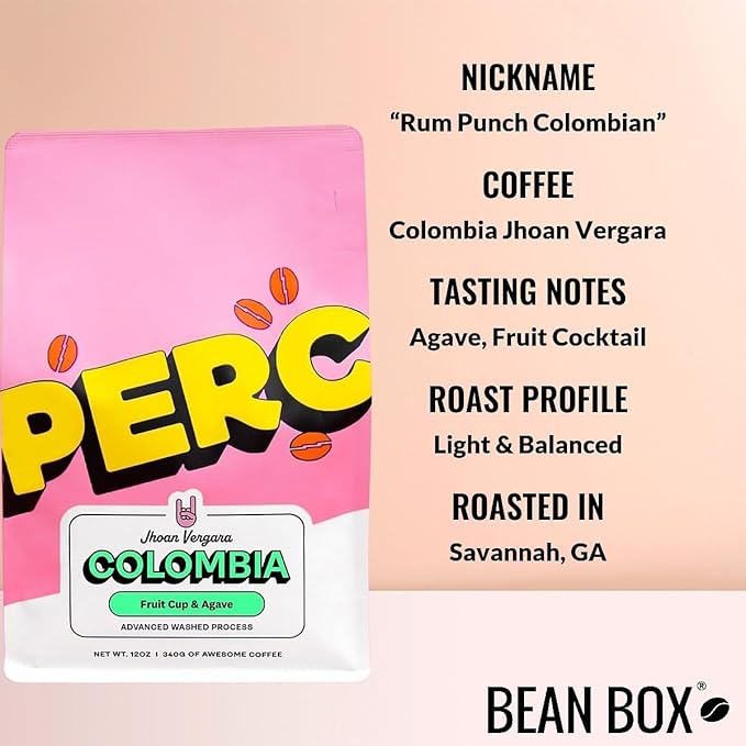 Colombia Jhoan Vergara - Roasted by Perc Coffee - Whole Bean Coffee - 2 Pound Bag
