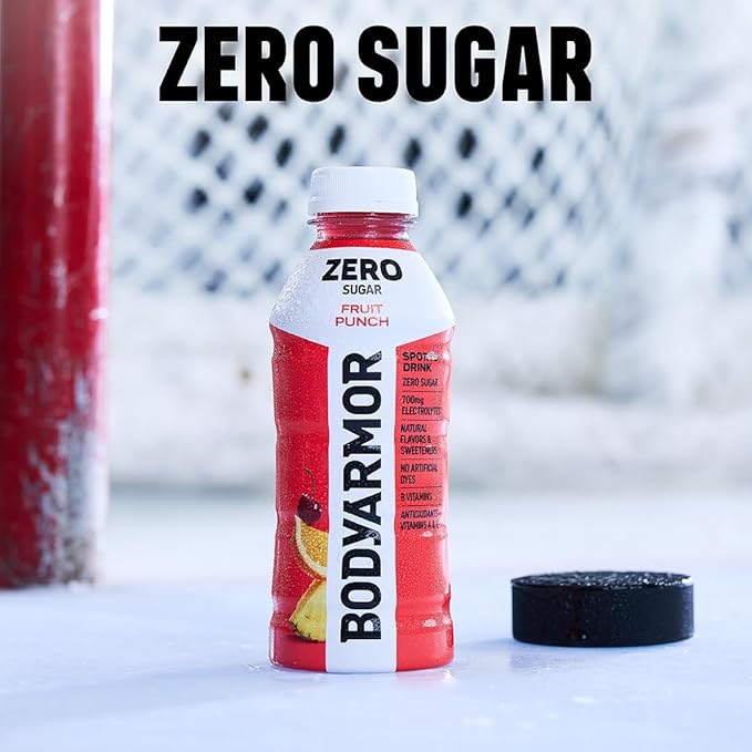 BODYARMOR ZERO Sugar Watermelon Strawberry, Sugar Free Sports Drink - Low-Calorie Hydration - Natural Flavors with Potassium Packed Electrolytes, Antioxidants, and B-vitamins, 12 fl oz (Pack of 8)