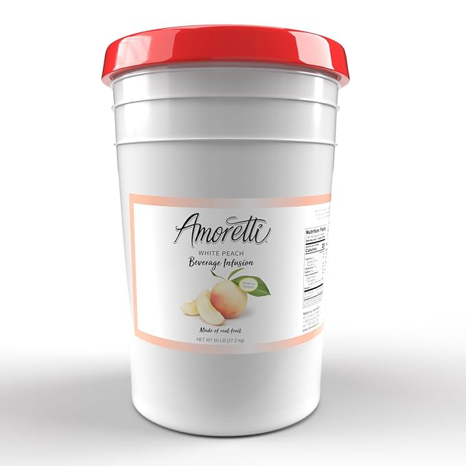 Amoretti - White Peach Beverage Infusion - Drink Mix & Water Enhancer with Pump for Flavoring Cocktails, Waters, Teas, and other Beverages, Preservative Free