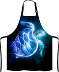 Ocean Turtle Apron for Women and Men, Galaxy Turtle Adjustable Kitchen Chef Apron for Cooking Baking - Cute Birthday, Anniversary, Mother's Day Apron Gifts for Mom Wife Girlfriend Aunt Grandma