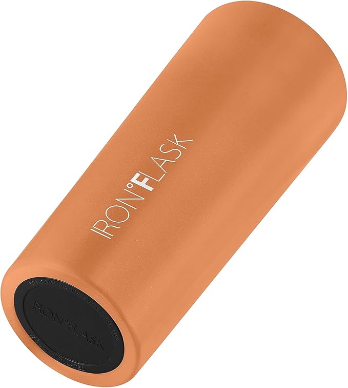 IRON °FLASK Classic Tumbler - Vacuum Insulated Stainless Steel Water Bottle, Double Walled, Drinking Cup, Insulated Travel Mug (Clementine, 32 oz Solid Lid)
