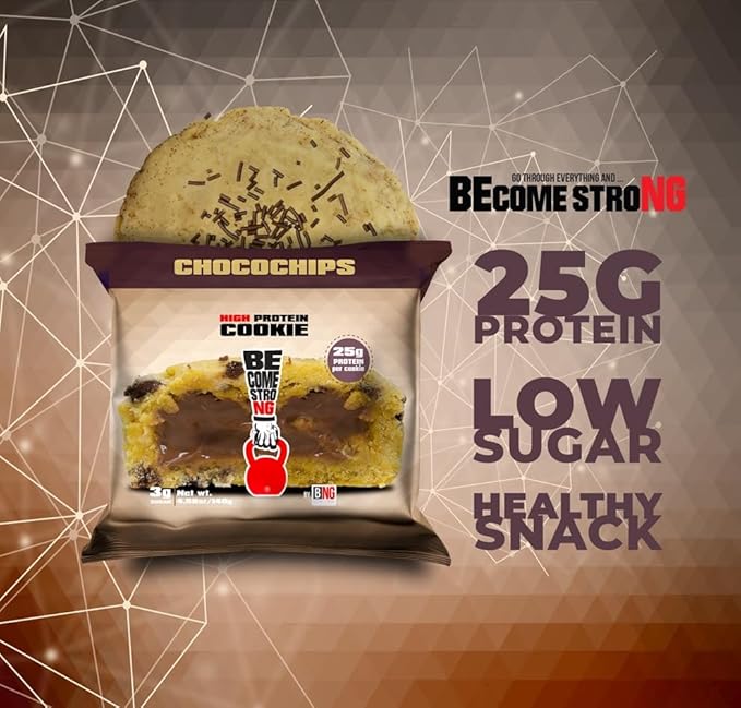 Become Strong High Protein Cookies, 25g Protein, 3g Sugar, BNG Cookies (10 ct.) (Chocolate Chips)