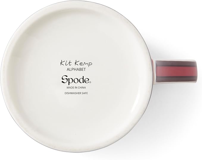 Spode Kit Kemp Alphabet Mug - Letter D Monogram in Fine China, 12oz Ceramic Coffee Cup for Hot Drinks, Personalized Drinkware for Unique Gifts, Dishwasher Safe Tea or Coffee Mug - Gift Box Included
