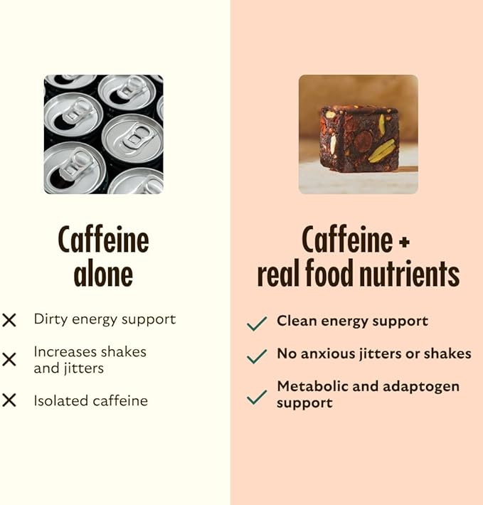 GEM Energy Caffeinated Bite, 40mg Caffeine, Ginseng Root, L-Theanine, Holistic Sustained Energy, Supports Metabolism, Stamina & Endurance | Chocolate Cacao Sea Salt | 28 Servings