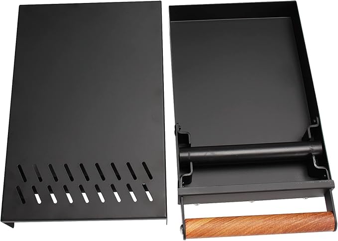 Espresso Knock Box Drawer,Stainless Steel Detachable Coffee Pucks Knock Container, Shock-Absorbent Durable Barista Style Knock Box, Removable Knock Bar,Wood handle and Non-Slip Base (Black)