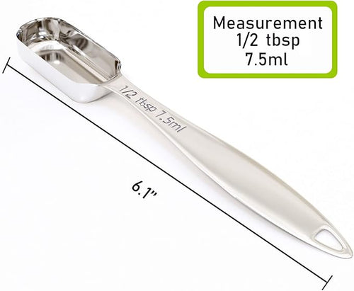 1PCS 1/2Tablespoon (1.5tsp, 7.5ml) Single Measuring Spoon, Individual Stainless Steel Long Handle Measure Teaspoon Only