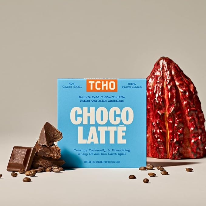 TCHO Choco Latte 47% Oat Milk Chocolate Bars (10 pack) | Plant Based, Organic & Fair Trade, | Non GMO, Non-Dairy, Vegan Chocolate, Soy Free (2.5oz each)