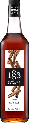 1883 Cinnamon Syrup for Drinks, Made in France, 1 Liter Glass Bottle