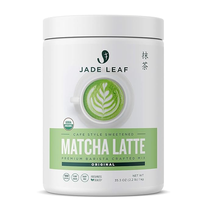 Jade Leaf Matcha Organic Premium Ceremonial Grade Matcha Green Tea Powder - Japanese - Culinary, Ingredient, Ceremonial Barista Teahouse, Latte, Collagen, 35.3 Ounce (Pack of 1), Matcha Latte