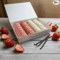 Macarons Strawberry and Vanilla, 24 count
