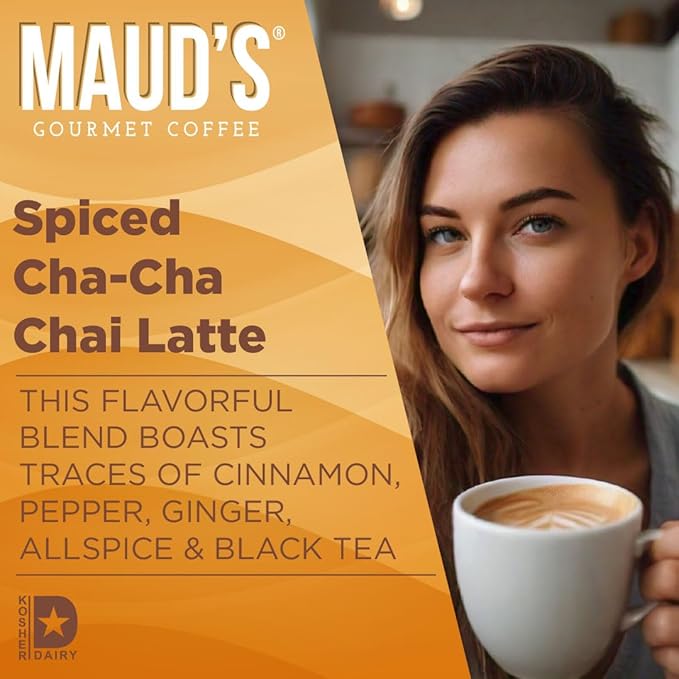 Maud's Chai Tea Latte Pods, 72 ct, Recyclable Single Serve Tea Pods - 100% Gourmet Blended Tea Leaves, Compatible with Keurig K Cups Maker
