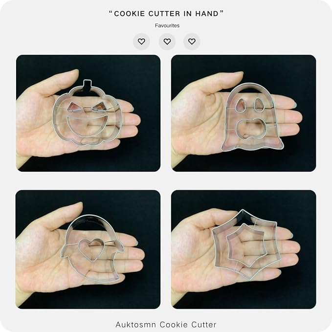 Halloween Cookie Cutter Set-4 Piece-2.5 Inch-Diswasher Safe-Mini Halloween Cookie Cutter Shape for Baking