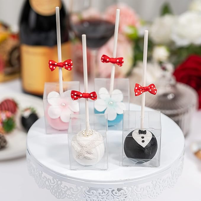 RomanticBaking 200 Pack 1 3/4" x1 3/4"x2"Clear Cake Pop Boxes with Holes Chocolate Truffle Boxes Treat Boxes Small Gift Boxes