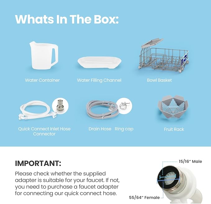 Midea MDC17P0ABB Portable Countertop Mini 5L Built-in Water Tank, No Hookup Needed, 6 Programs, 360° Dual Spray, 162℉ High-Temp& Air-Refresh Function, Dishwasher for Apartments& RVs, Black
