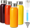 Zukro Glass Water Bottles with Lids 10 oz, Reusable Clear Juice Bottles With Stainless Steel Airtight Cap for Juicing, 100% Leak Proof Juice Drinking Jar for Ginger and Milk, BPA Free