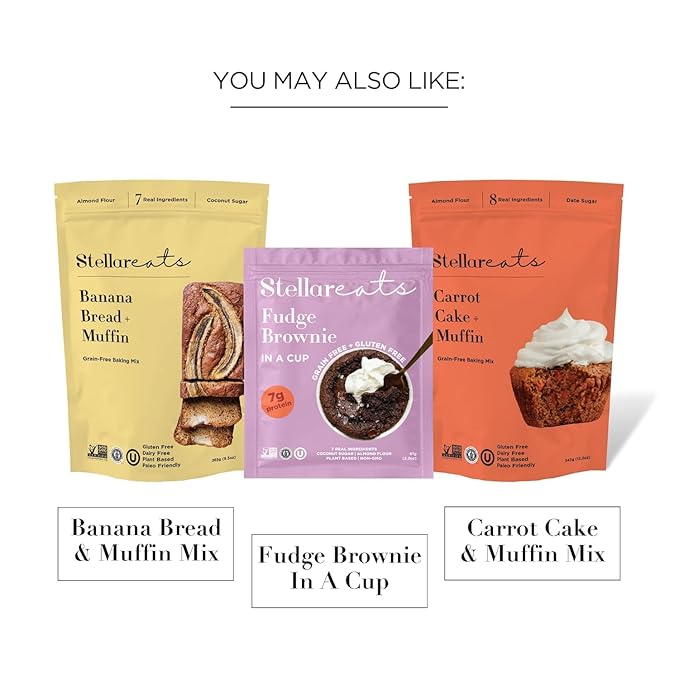 Stellar Eats Grain-Free Coffee Cake Baking Mix | Gluten-Free, Dairy-Free, Plant-Based, Paleo-Friendly, Naturally Sweetened with Date Sugar, Certified Kosher | Almond Flour-Based | 12.6 oz | 2 Pack