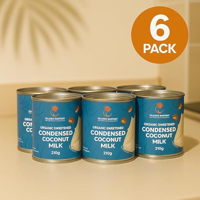 Islands Harvest Sweetened Condensed Coconut Milk Pack of 6 | Gluten-Free, Non-GMO, Vegan Coconut Milk | Rich and Tasty Coconut Flavor Milk | No Added Artificial Flavors, Colors and Preservatives
