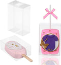 100 Pcs 3.5"x 2.4"x 1.38" Clear Treat Boxes for Cakes, Macarons, Small Treats, Gift Boxes - Perfect for Bridal Shower, Birthday Party, Wedding