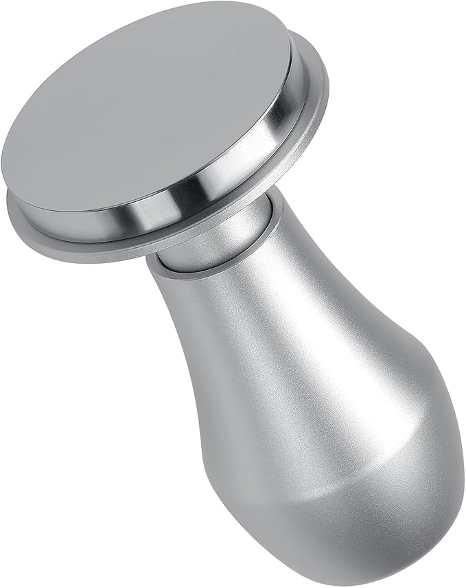 Normcore 51mm Coffee Tamper V4.1 with Click Sound Feedback, Spring Loaded Tamper With Flat Base, Espresso Barista Tamper Compatible with 51mm Delonghi Portafilter, Anodized Aluminum Handle, Silver