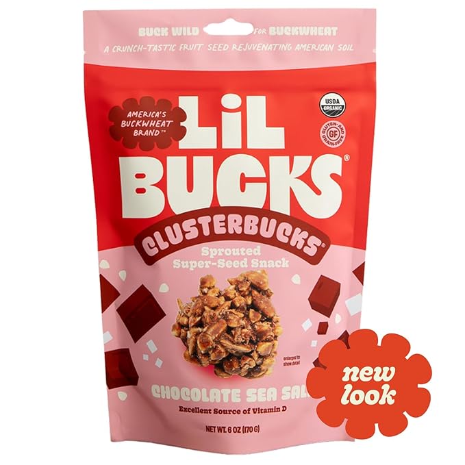 Clusterbucks Superfood Clusters – Grain-Free, Keto-Friendly Granola with Regeneratively Grown Sprouted Buckwheat– Gluten-Free, Low-Carb, Organic Healthy Snack (3-Pack, Chocolate Sea Salt)