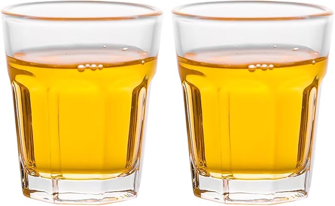 Shot Glasses Set 50ML/1.5oz.Small Espresso and LiquorGlasses for Whiskey TequilaVodka, Thick Glass Cups forPotter Style Cocktails Bar Party（2 Piece ）