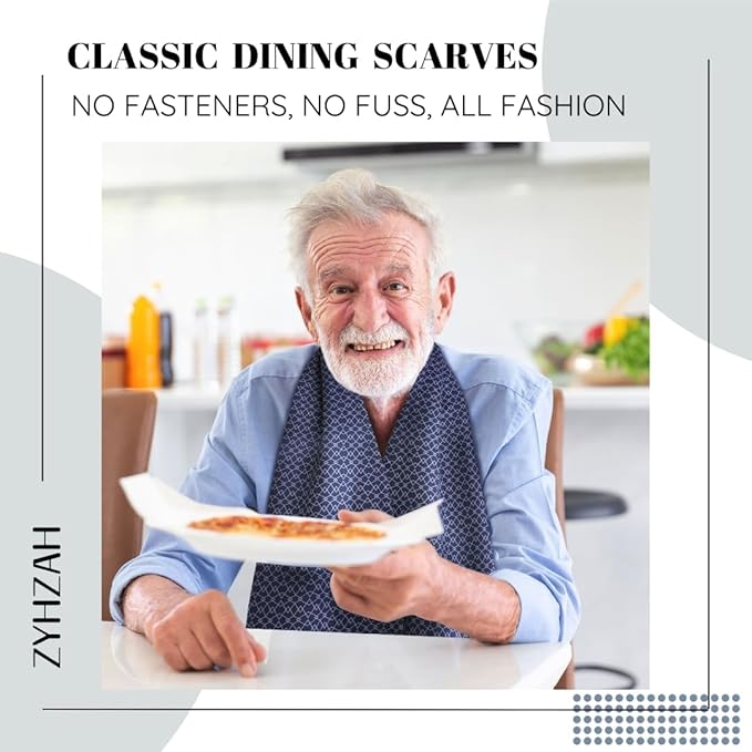 Adult Bib Scarf - Dignified Alternative to Bibs | Washable and Reusable Clothing Protectors for Eating