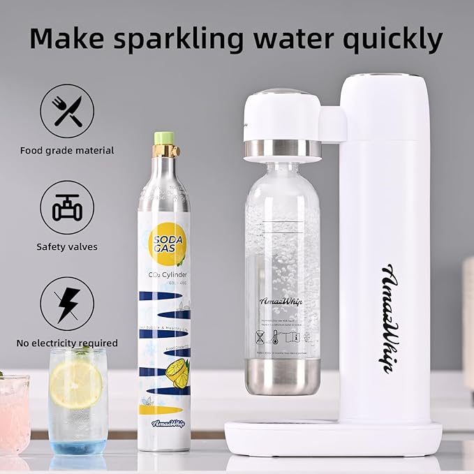 Carbon Dioxide Cylinder 60L, 14.5 Oz CO2 Gas Cylinder, Thread Exchange Carbonator Canister, Fully Charged Carbon Dioxide Cylinder for Soda Maker Water Machine (6 Cylinders)