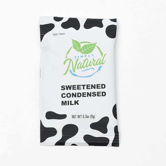 Simply Natural Sweetened Condensed Milk Creamer Single-Serve 9 grams sachet, All Natural Coffee/Tea Creamer (70 sachets bag, Milk flavor)