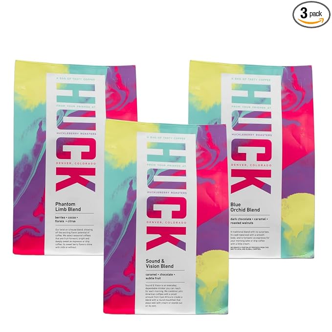 Bean Box Sampler - Roasted by Huckleberry Roasters, 3-Pack, Whole Bean, Gourmet Coffee