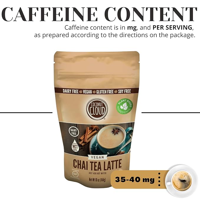 Coconut Cloud: Vegan Spiced Chai Tea Latte | Creamy, Delicious & Easy Dairy Free Alternative. Made in Colorado (Lightly Sweetened, Gluten Free, Soy Free), 16 oz