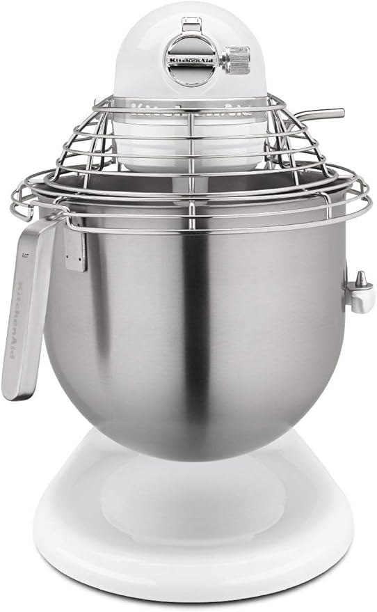 KitchenAid KSMC895WH 8-Quart Commercial Countertop Mixer with Bowl-Guard, 10-Speed, Gear-Driven, White