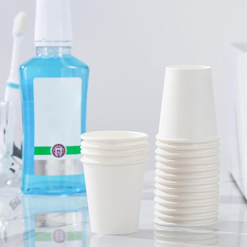 300 Pack 5 oz Paper Cups, White Paper Disposable Cups, Small Bathroom Mouthwash Cups, Hot/Cold Drinking Cups for Bathroom, Home, Party, Office, Picnic, Travel