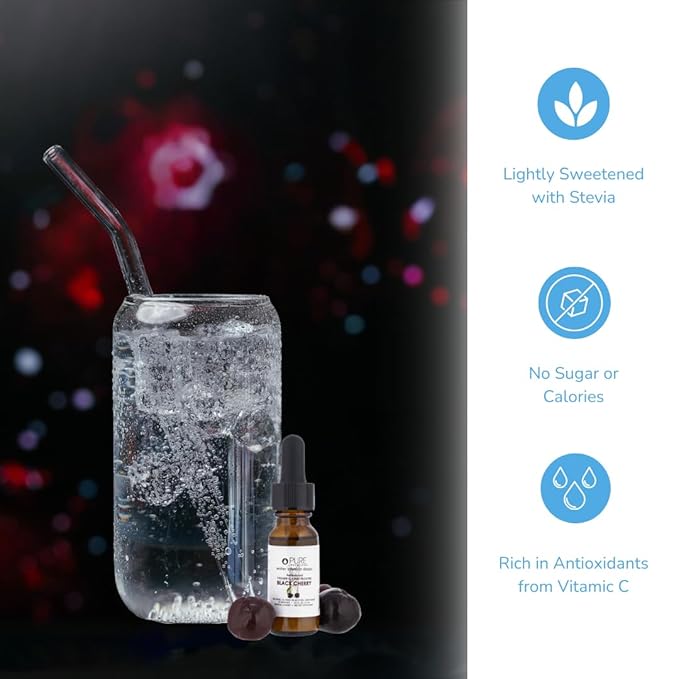 Pure Inventions - Black Cherry Water Infusion Drops - Antioxidants, Vitamin C & Electrolytes -Health & Wellness Drink -Immunity Support -Sugar Free, Zero Calorie, No Artificial Sweeteners -12 Servings