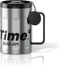Sidagar+ 18 OZ z Stainless Steel Insulated Coffee Mug with Handle and Lid, Double Wall Vacuum Travel Mug, Tumbler Cup with Sliding Lid, Resuable Insulated Coffee Tumbler, Silver