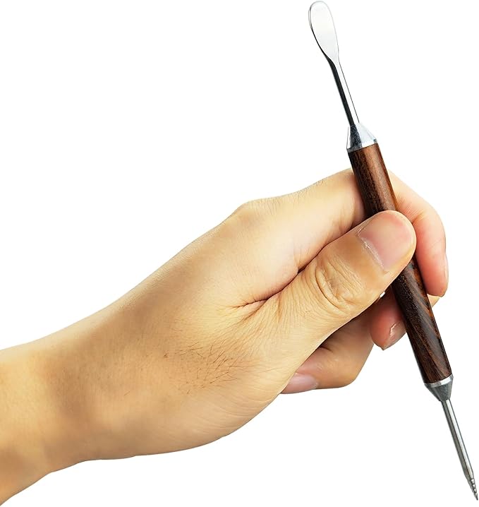 1 PCS Latte Art Pen Cinnamon Pen for Coffee,Barista Espresso Coffee Latte Art Tools Accessories for Coffee Bar Barista Make Creative Coffee Designs Decors,Stainless Steel Wood,LXLVOUEG