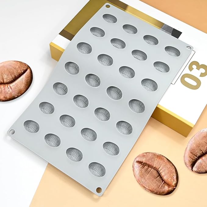 mostsom Bakeware Coffee Bean Shape Silicone Mold for Cake Mousse Dessert Chocoalte Non-Stick Soap Mould (K_ Coffee Bean)