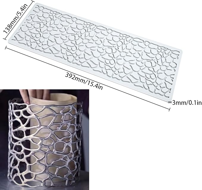 TUKE Hollow Out Irregular Pattern Lace Cake Border Cake Decorating Tool Fondant Mould Mat DIY Silicone Sugar Craft Cake Lace Mold (I_ Irregular)