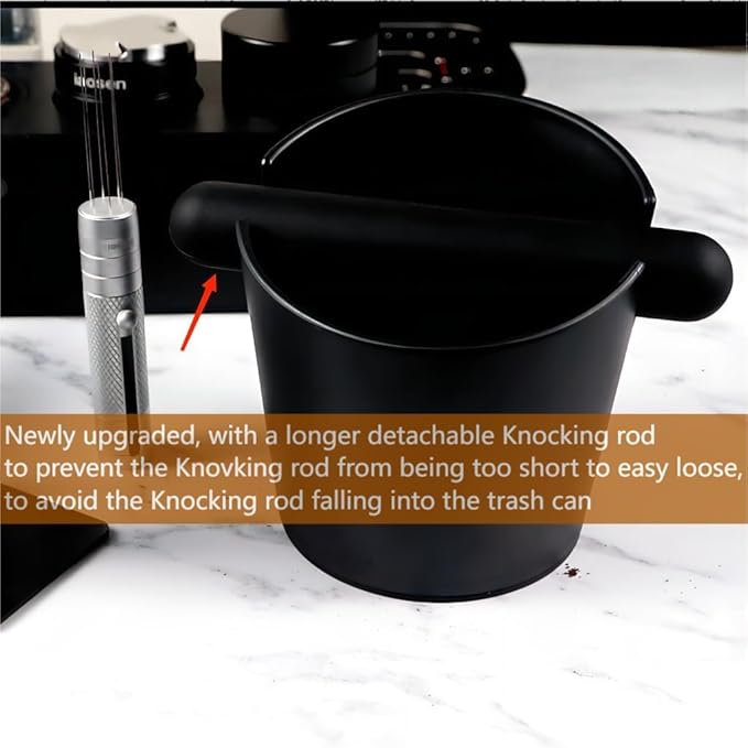5inch Knock Box Espresso Knock Box Silicone coffee Tamper Mat Espresso Machine Accessories Set of 2 with Removable Knock Bar and Anti-Slip Base for Home Office Barista Tools for Bar Shop