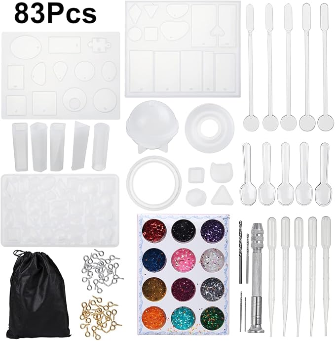 83Pcs Jewelry Making Silicone Molds DIY Crafts Cameo Pendants Hand Tools