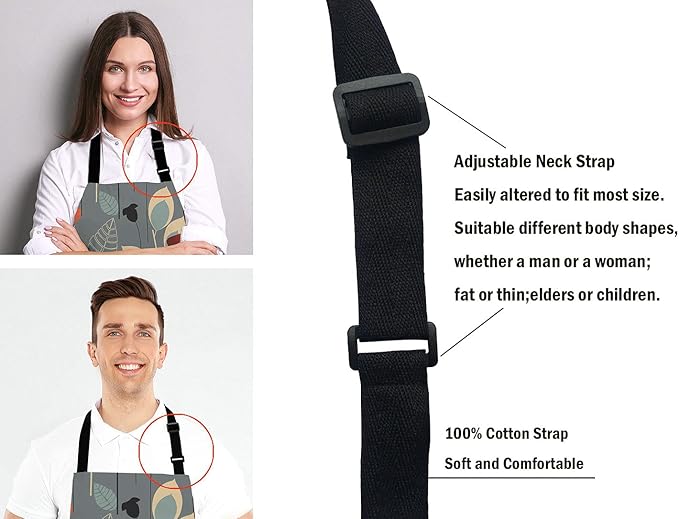 Poppy flowers Bib Apron with Adjustable Neck for Men Women,Suitable for Home Kitchen Cooking Waitress Chef Grill Bistro Baking Apron