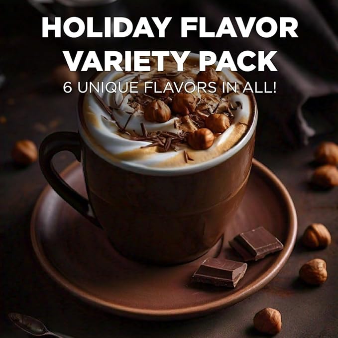 Maud's Holiday Blend Coffee Pods Variety Pack, 42 ct, 6 Assorted Flavors, Medium Roast Coffee in Recyclable Single Serve Pods – 100% Arabica Coffee, Compatible with Keurig K Cups Maker