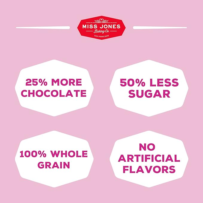 Miss Jones Baking Gluten-Free Chocolate Chip Cookie Mix - More Chocolate Chips, 50% Lower Sugar, Naturally Sweetened Desserts & Treats, 13 Ounce (Pack of 1)