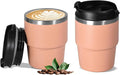 6oz Vacuum Insulated Espresso Cup Set of 2, Espresso Shot Cup for Coffee, Double Wall Stainless Steel Mini Tumbler Shot Glasses with Lid